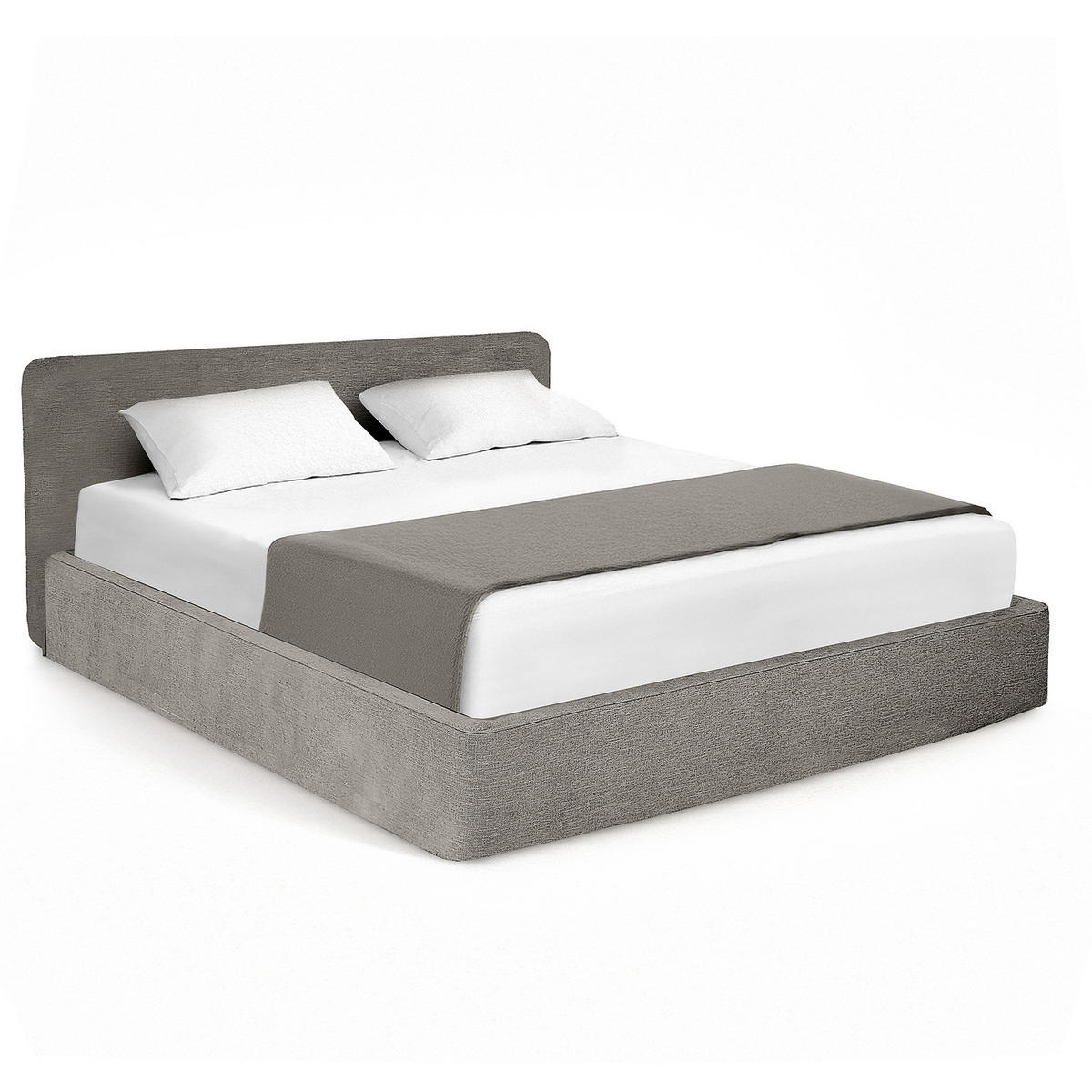 POLSTERBETT - Dunkelgrau, Holz/Textil (160/200cm) - home24