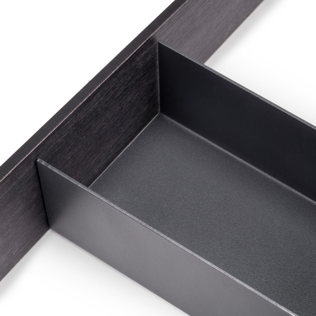 SCHUBLADENORGANISATOR Orderbox, 150x470mm, Stahl und Holz, Anthrazitgrau - Anthrazit, Metall (16/9/50.5cm) - EMUCA