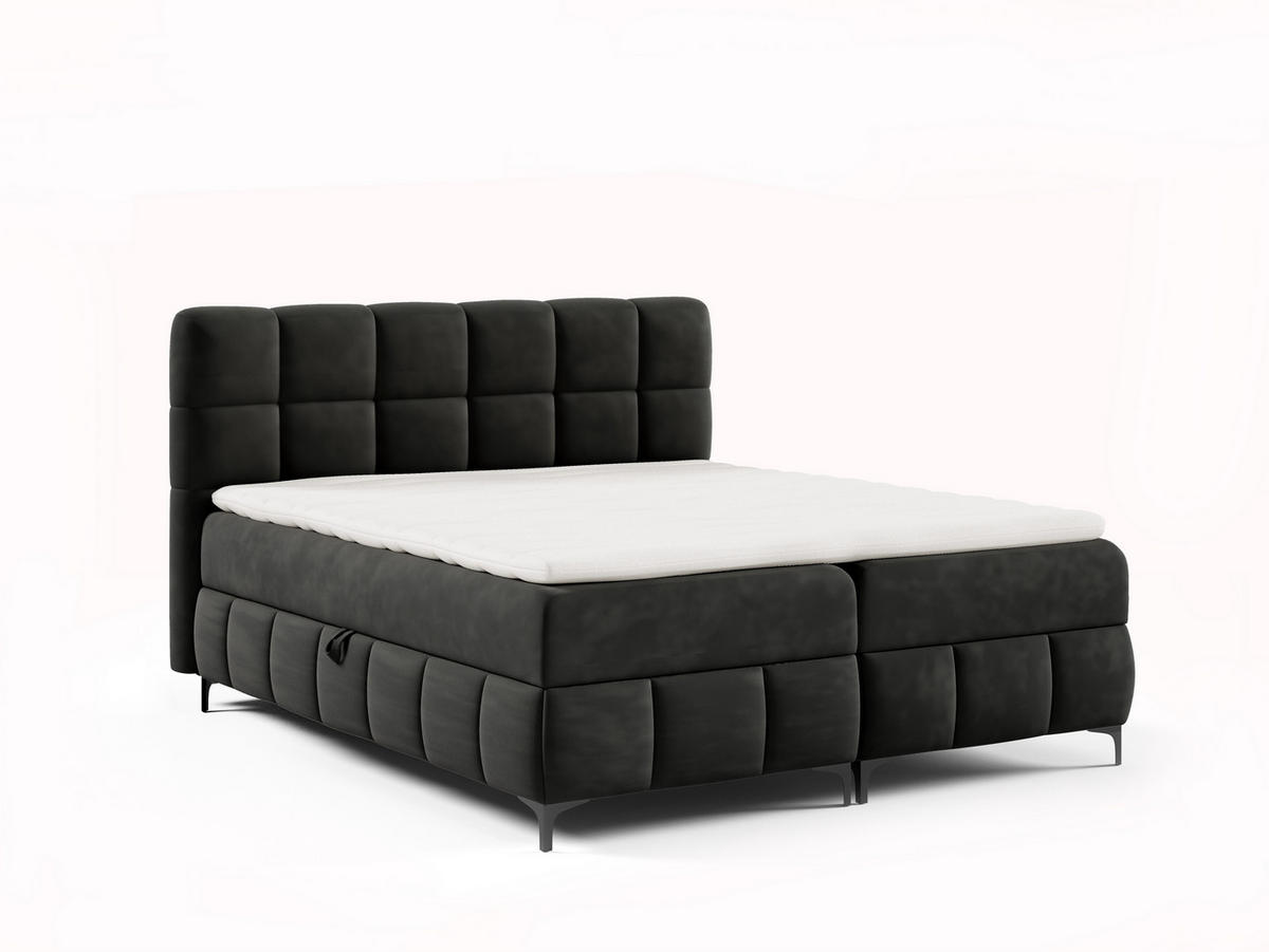 BOXBETT Cynthia 160x200 schwarz H3 - Schwarz, Textil (160/200cm) - AN-Moebel 4u