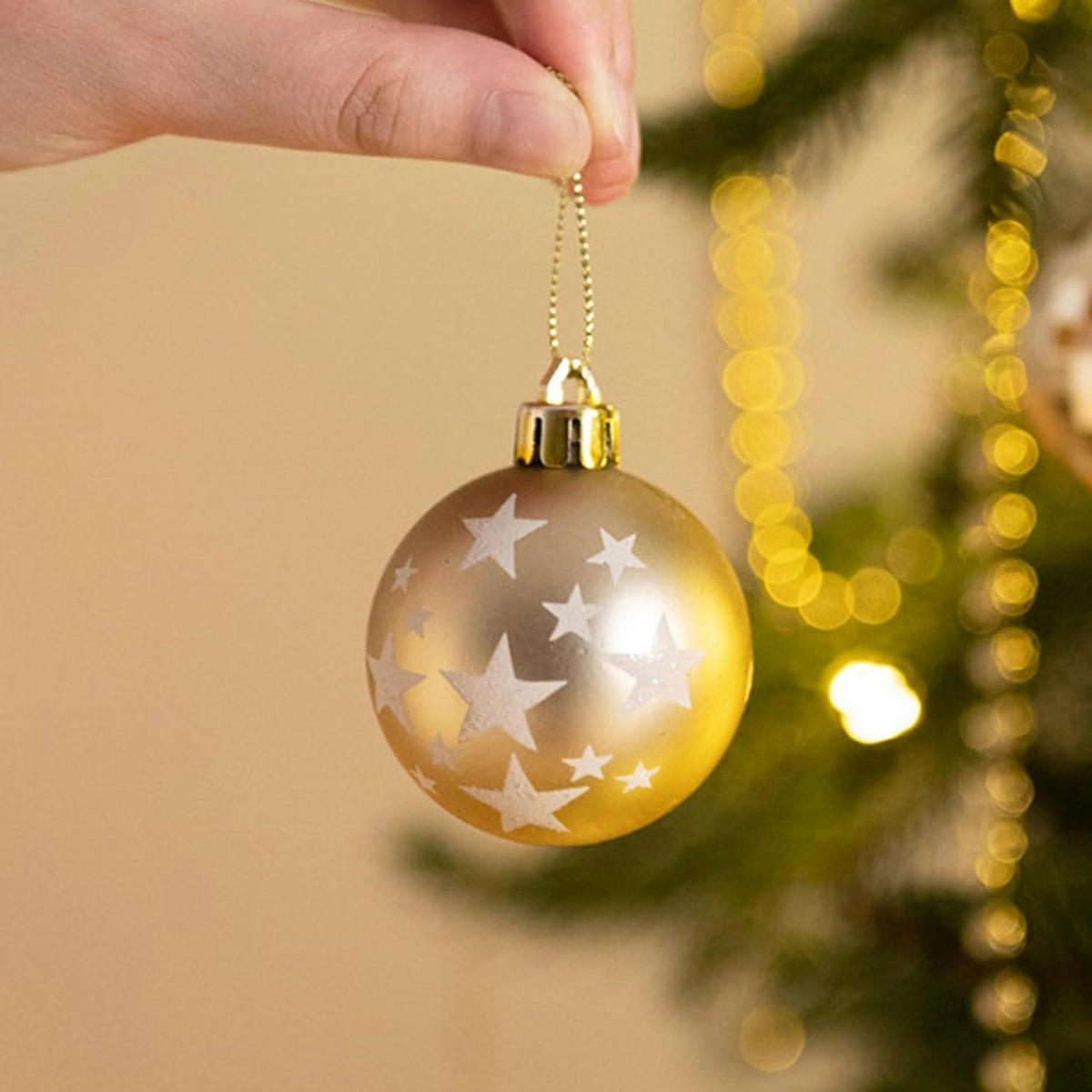 WEIHNACHTSKUGELN 35-teiliges Set 5 cm Weiß Gold - Multicolor, Kunststoff (5/5/5cm)