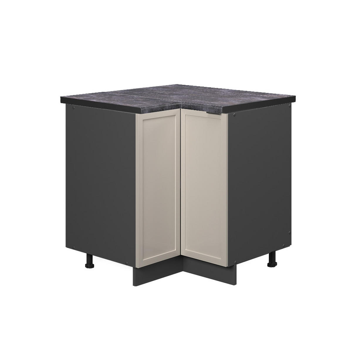 ECKUNTERSCHRANK Fame-Line GrauBeige 80.5 cm, AP Anthrazit - Anthrazit/Grau, Holzwerkstoff (80.5/82/60cm) - Vicco