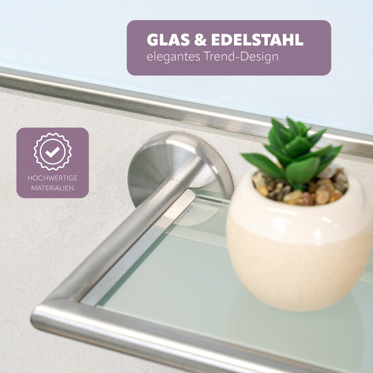 GLASABLAGE PIAZZA, Edelstahl, matt - Edelstahlfarben, Metall (54/6/14cm) - bremermann