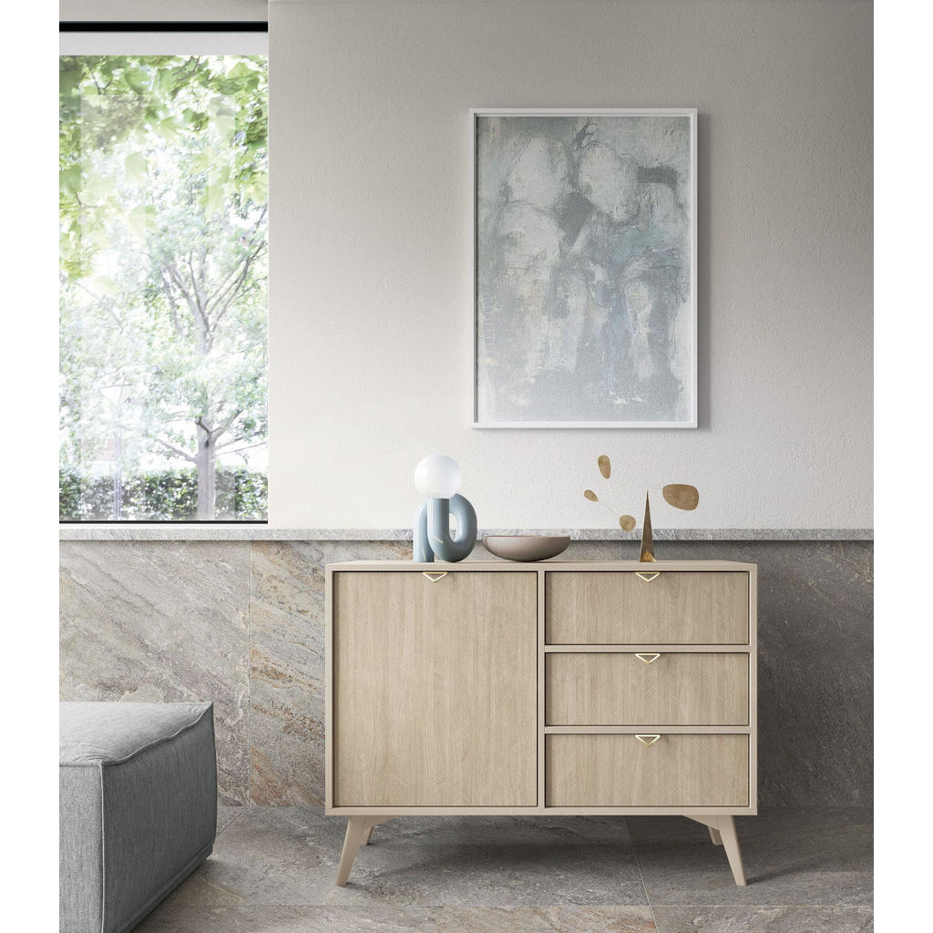 Thumbnail - Möblo Kommode, Beige, Holz, 3 Schubladen, Rechteckig, 106x80x38 cm, Wohnzimmer, Kommoden & Sideboards, Kommoden