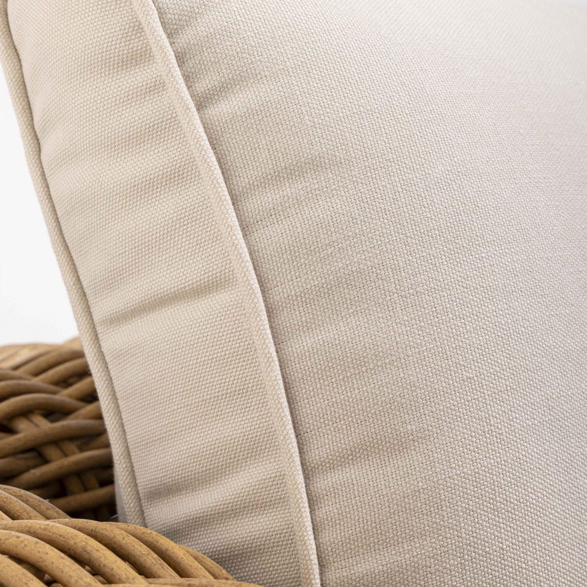 GARTEN-LOUNGEGARNITUR 6-Sitzer, Weiß - Weiß, Naturmaterialien - Oviala