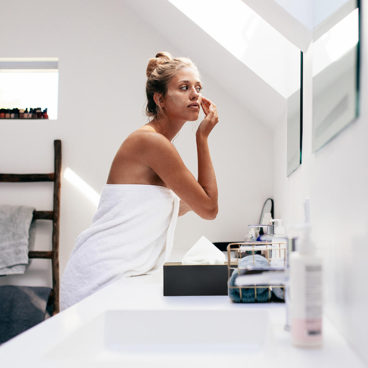 TÜCHERBOX - Multicolor, Holz/Kunststoff (14/26/10cm) - Relaxdays