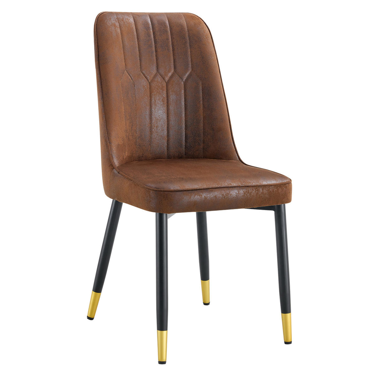 ESSZIMMERSTUHL 2er-Set mit Rückenlehne Braun Schwarz - Braun, Metall (41.5/89/43cm) - Meubliv