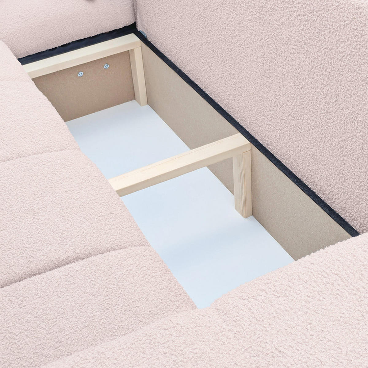 ECKSOFA OFI mit Schlaffunktion und Bettkasten Rosa - Rosa, Holzwerkstoff/Kunststoff (278/145cm) - Idohome