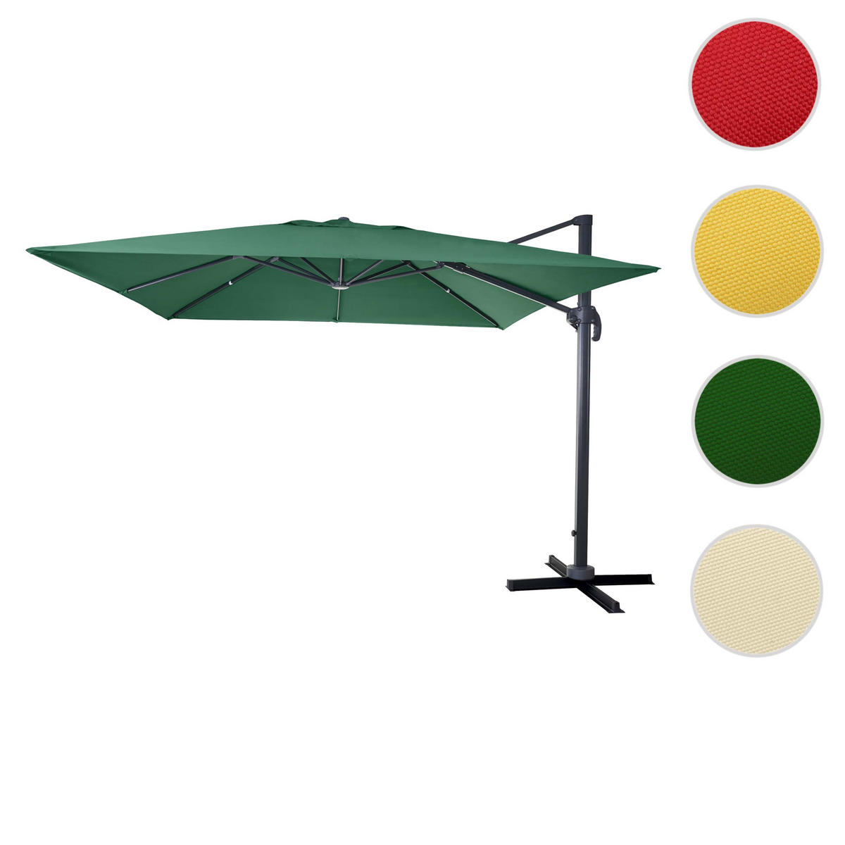 AMPELSCHIRM I Dunkelgrün 300/300 cm - Dunkelgrün, Textil (360/300cm) - MCW