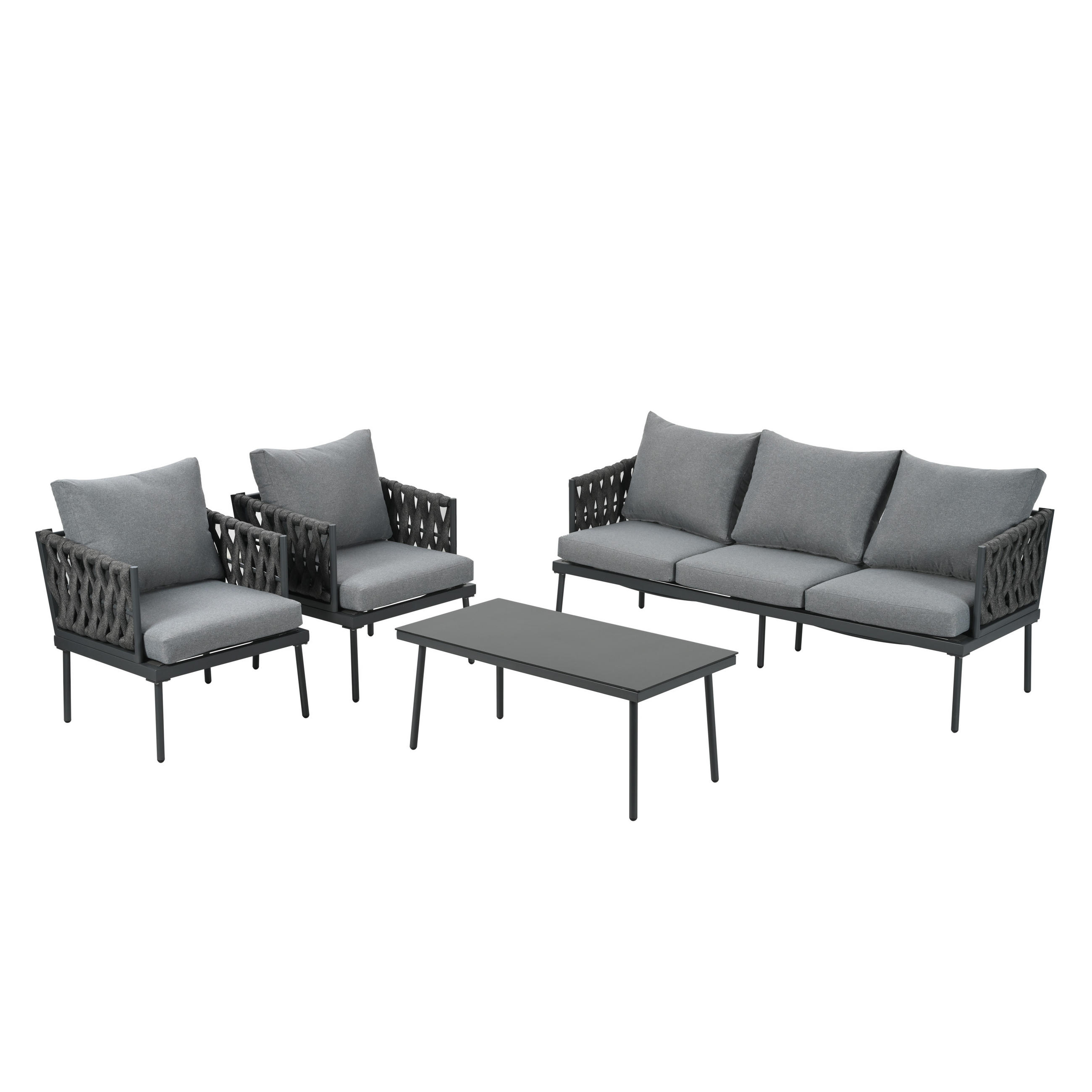 GARTENMÖBEL, - Grau, Textil - Vallsero
