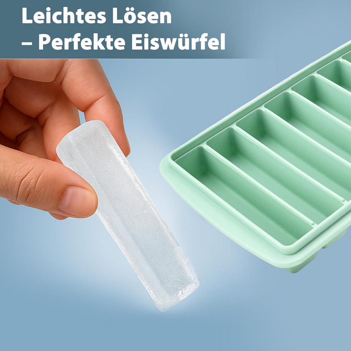 EISWÜRFELFORM mit Deckel Mintgrün - Hellgrün, Kunststoff (11.3/2.7/23.8cm)