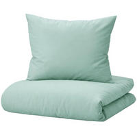 BETTWÄSCHE Mako Satin 135x200 cm aus 100% Baumwolle mit Reißverschluss, Uni Bettbezug 135 x 200 - Grün Grau - Jadegrün, Textil (135/200cm) - Carpe Sonno