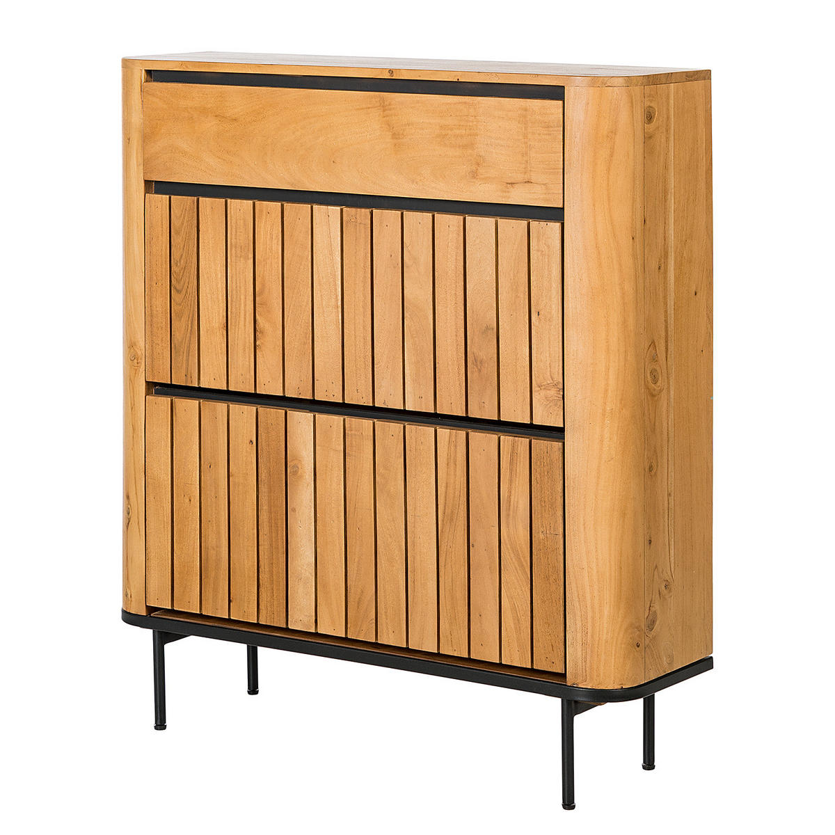 SCHUHKIPPER - Akazie massiv / Metall - Akaziefarben, Holz (99/118/30cm) - home24