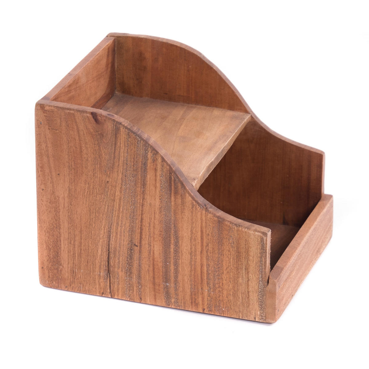 ORGANIZER Storage 20 Mahagoni Massivholz, 2 Fächer naturfarben - Naturfarben, Holz (25/20/20cm) - DESIGN DELIGHTS