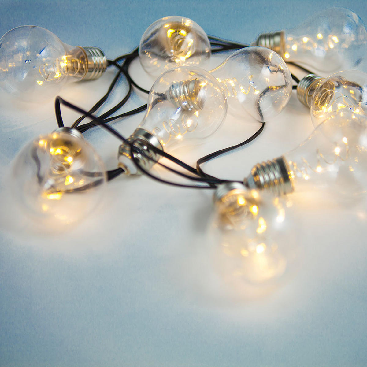 LED AUSSENLEUCHTE Solar Lichterkette Silber - Silberfarben, Kunststoff (380/5.8/10cm) - Globo Lighting