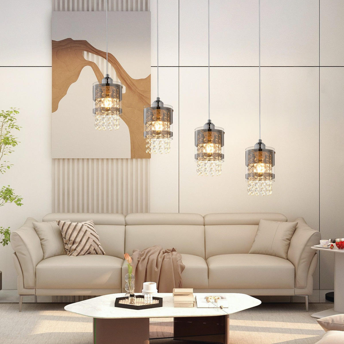 PENDELLEUCHTE Gabriel 86/12/177 cm - Silberfarben, Metall (86/12/177cm) - ZMH