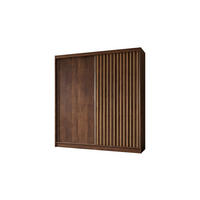 SCHWEBETÜRENSCHRANK LAMELLO 200/216/61 cm Modern Kleiderschrank 2-türig Nussbaumfarben - Nussbaumfarben, Holzwerkstoff (200/216/61cm) - MASSENO