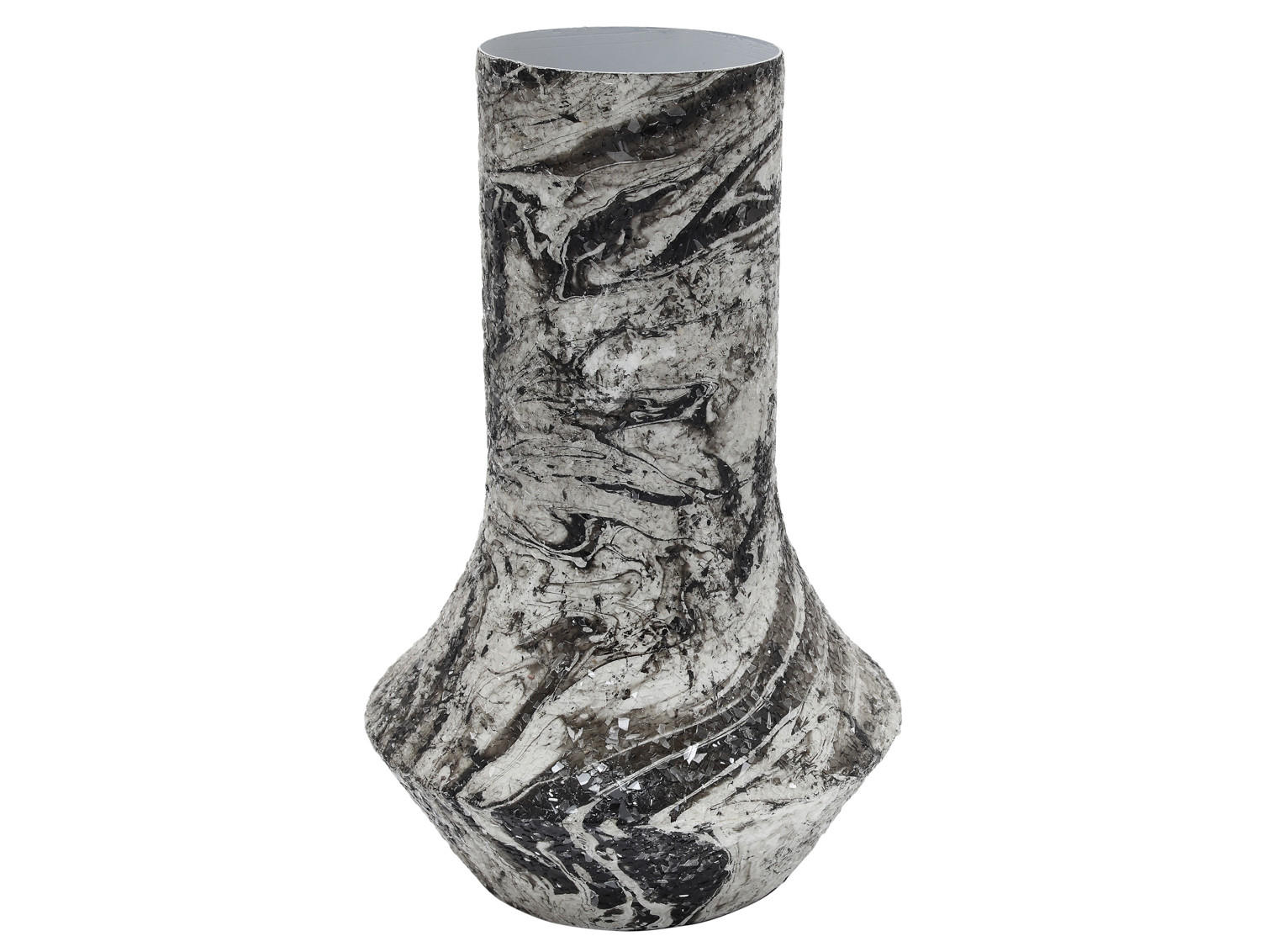 VASE Mosaic Marble Weiß 20/20/31 cm - Weiß, Metall (31cm) - Present Time