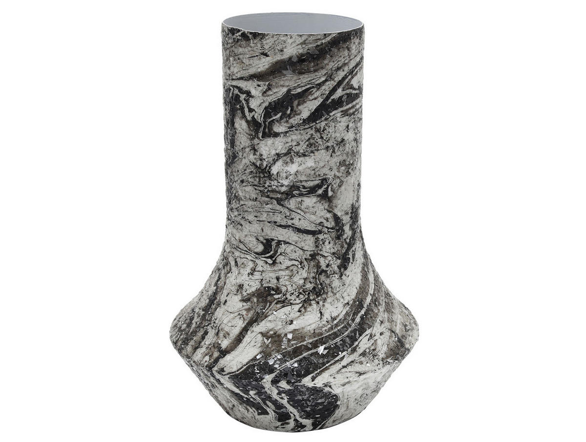 VASE Mosaic Marble Weiß 20/20/31 cm - Weiß, Metall (31cm) - Present Time