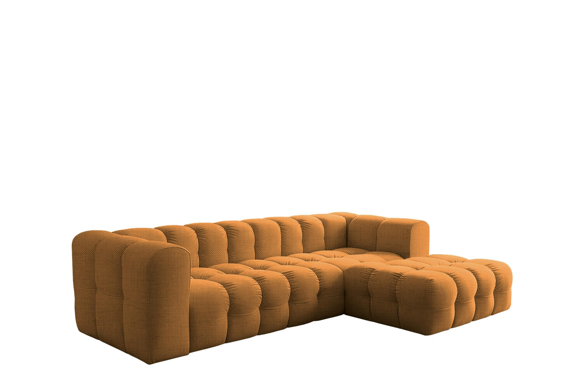 ECKSOFA Solvie In Moly - Orange, Holzwerkstoff/Textil (290/193cm) - Fun Möbel