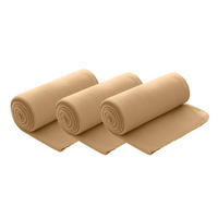 FLEECEDECKE 3er Set beige 130/160 cm Kettelrand Anti-Pilling - Beige, Textil (130/160cm) - wometo