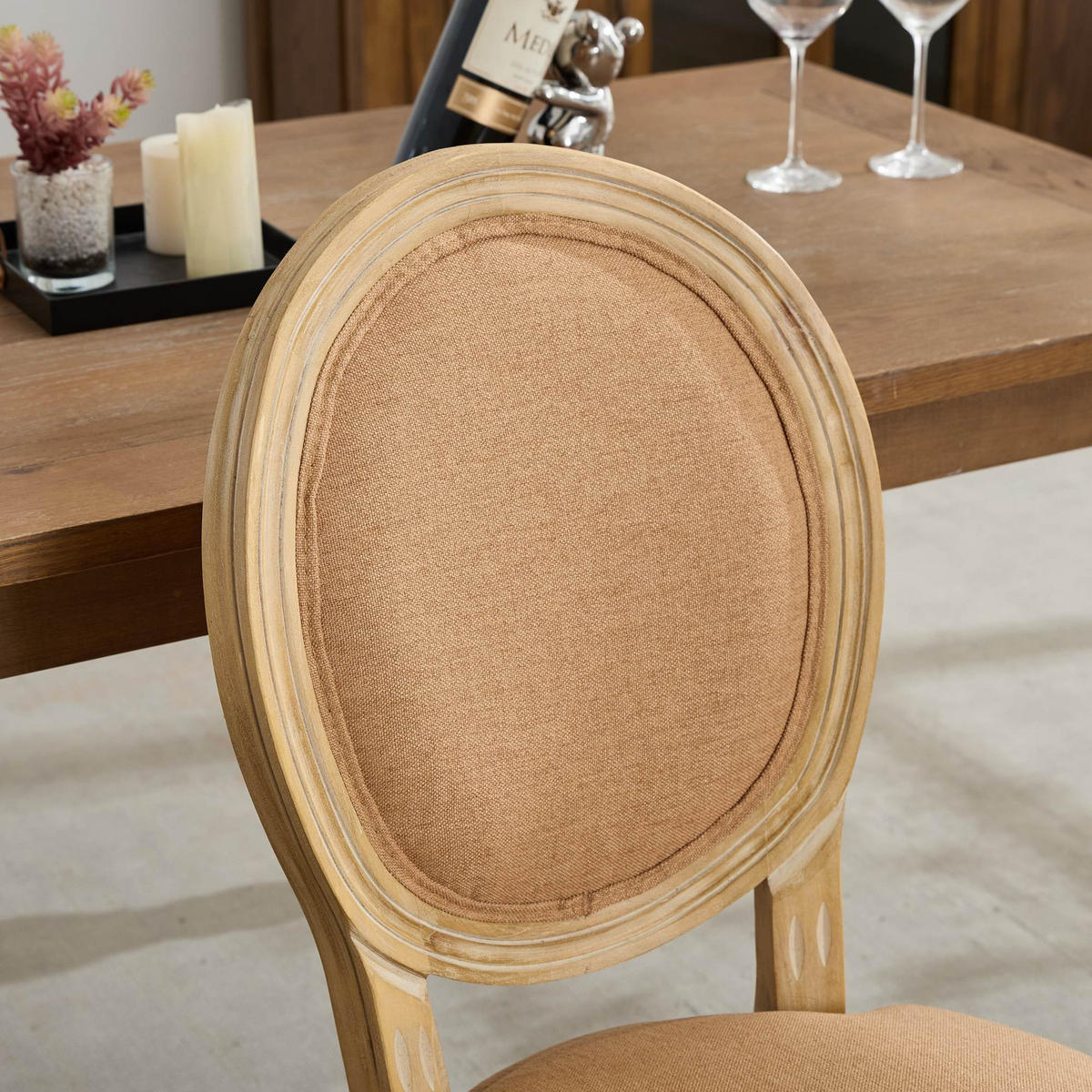 STUHL-SET DE-36323 2 Stück mit antikem Holzrahmen Cognac - Cognac, Holz (49/95/59.5cm) - ComfortXL