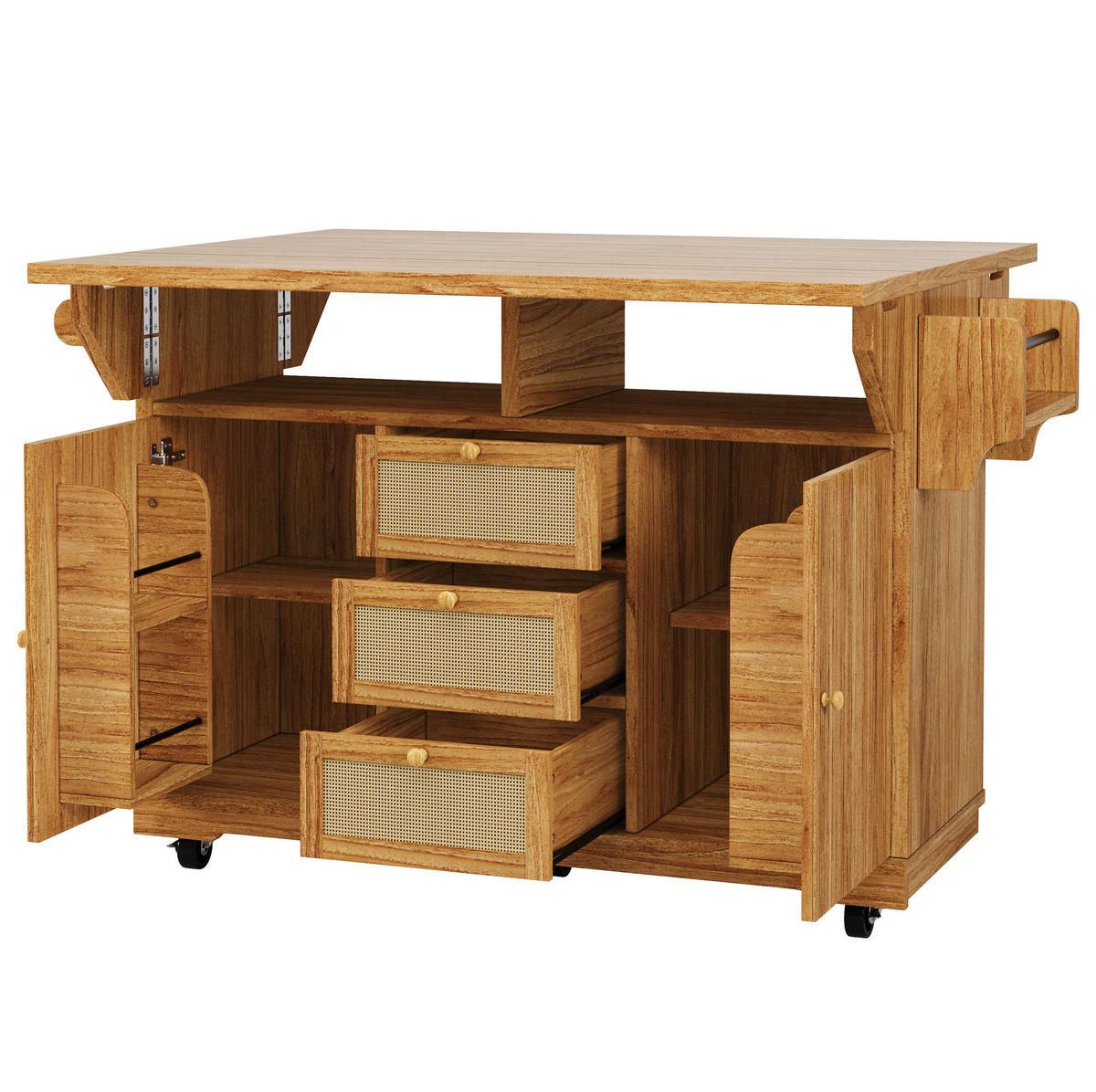 SERVIERWAGEN klappbar 142,5 x 80 x 95 cm Dunkelbraun - Braun, Holz (80/95/142.5cm) - Beauniv
