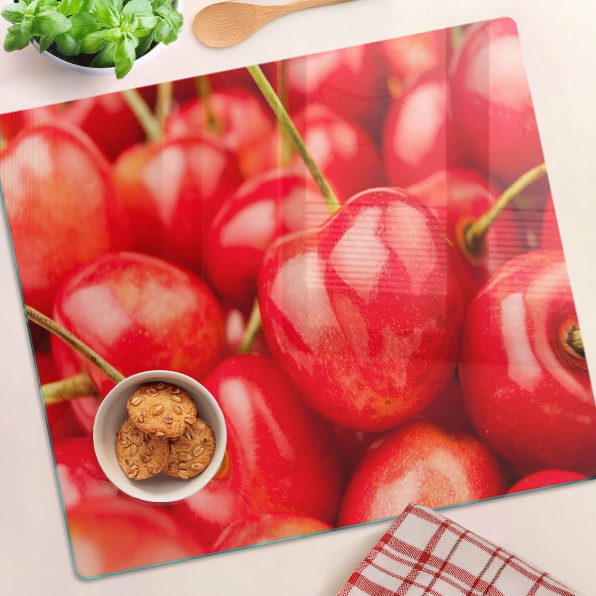 GLASPLATTE 60x52 cm Kirsche - Rot, Glas (60/0.4/52cm) - TULUP