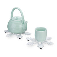 2XPODSTAVEC pod hrnce - biela, kov (18/18cm) - Relaxdays