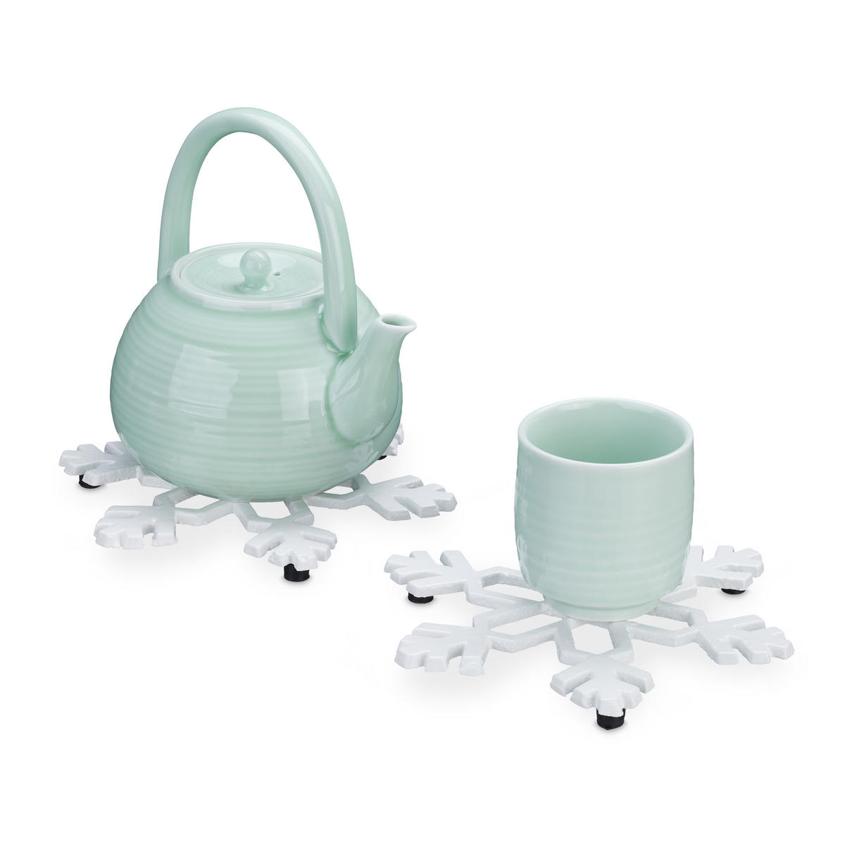 2XPODSTAVEC pod hrnce - biela, kov (18/18cm) - Relaxdays