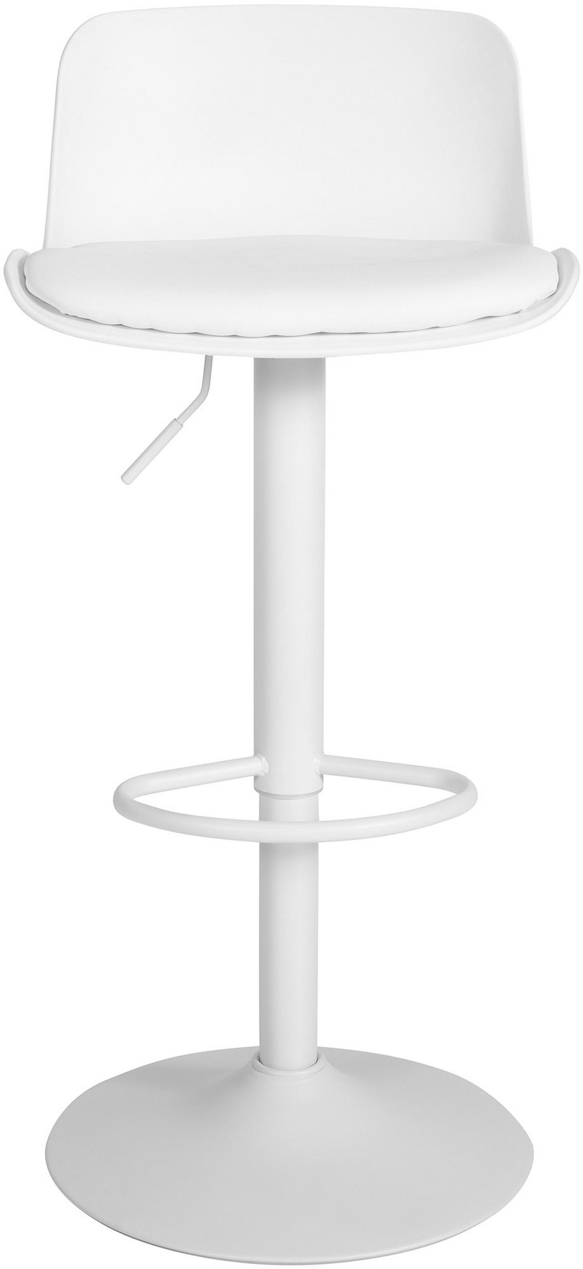 BARHOCKER 2er Set Cabel Kunstleder Weiß - Weiß, Leder/Metall (43.5/75/46cm) - DELUKE