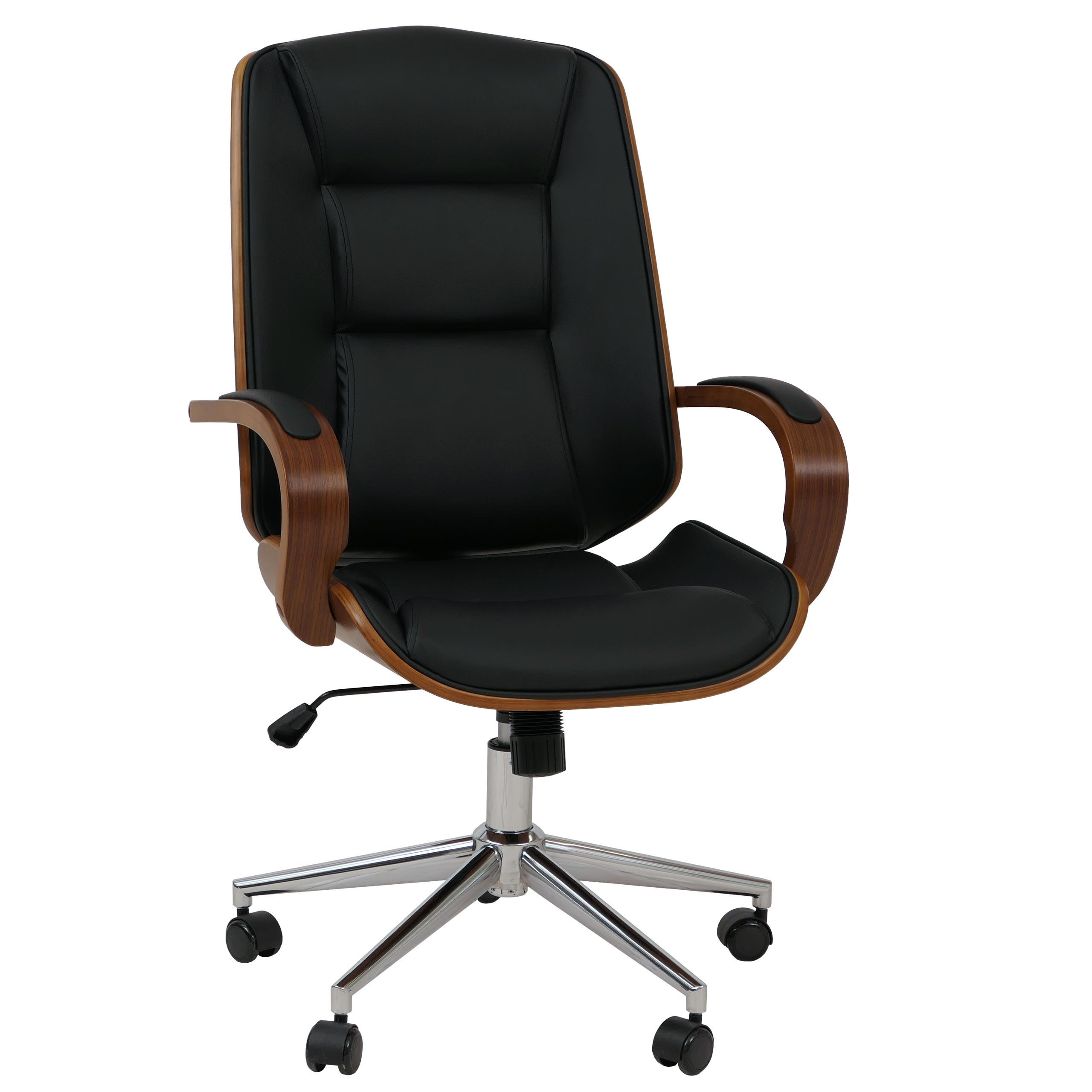 PISARNIŠKI STOL Črn - črna, tekstil (61/110/74cm) - MCW