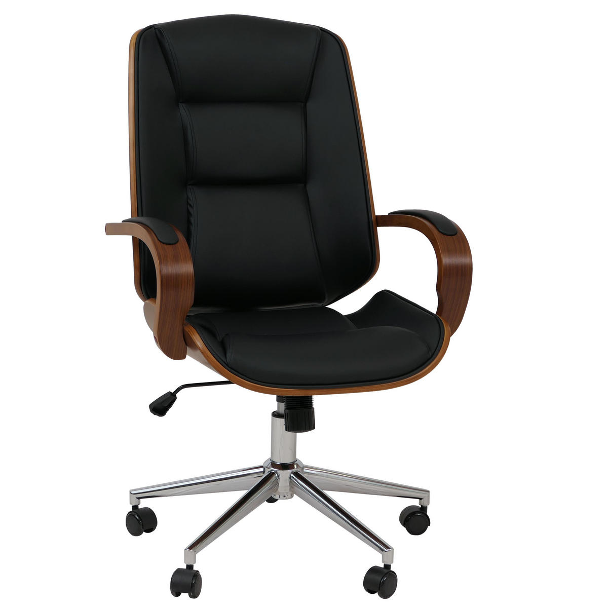 PISARNIŠKI STOL Črn - črna, tekstil (61/110/74cm) - MCW