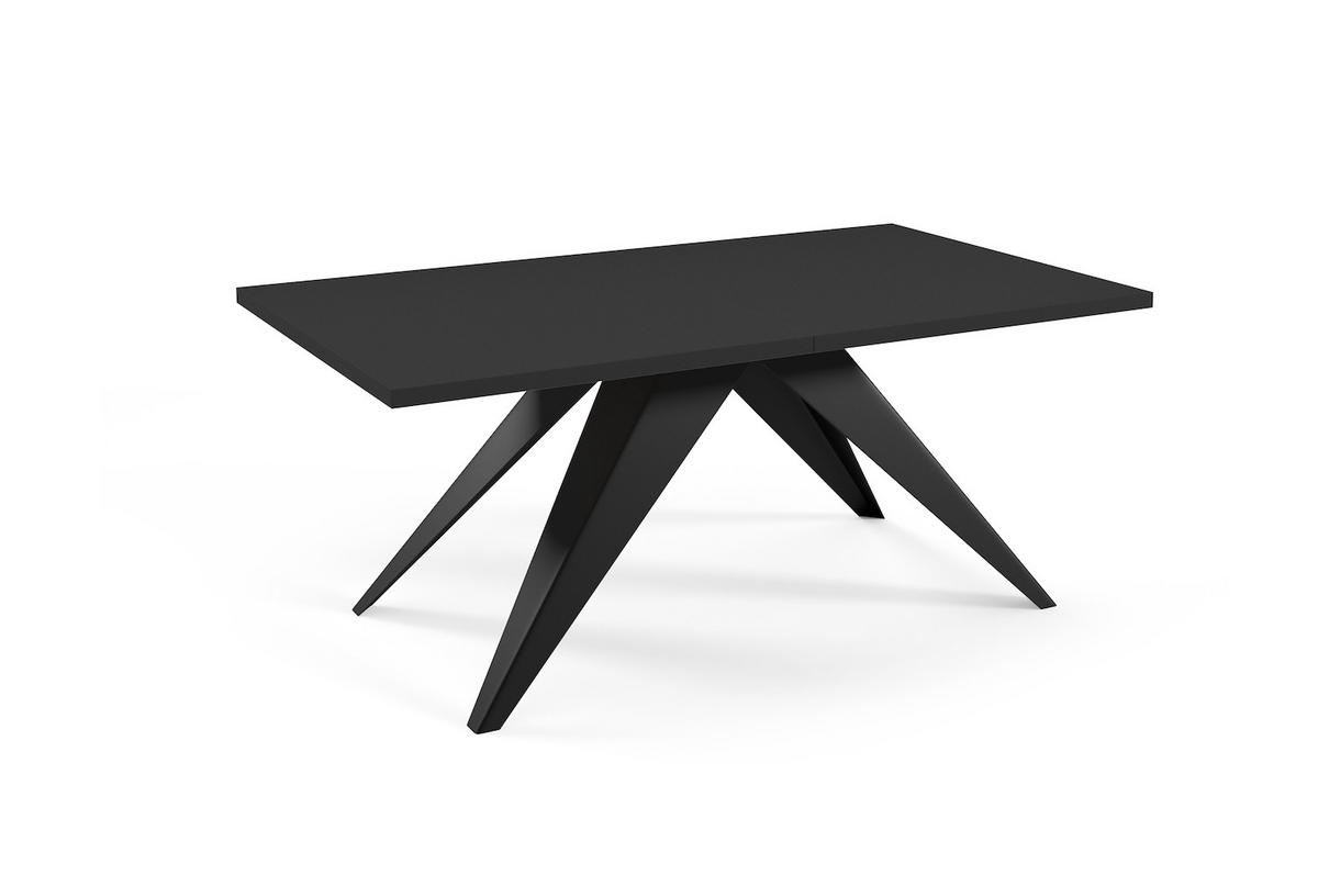 ESSTISCH Vento Schwarz Molet / Schwarz 140/240 / 80 / 76cm - Schwarz, Holz/Holzwerkstoff (140/80/76cm) - Feldmann-Wohnen