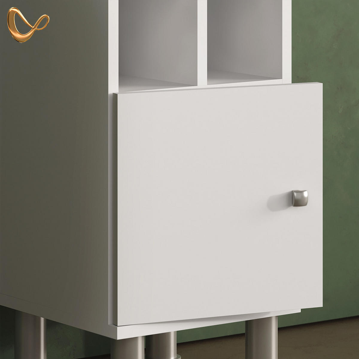 MIDISCHRANK Fucino Weiß 30 x 95 cm - Weiß, Holzwerkstoff (30/95/30cm) - Livinity®