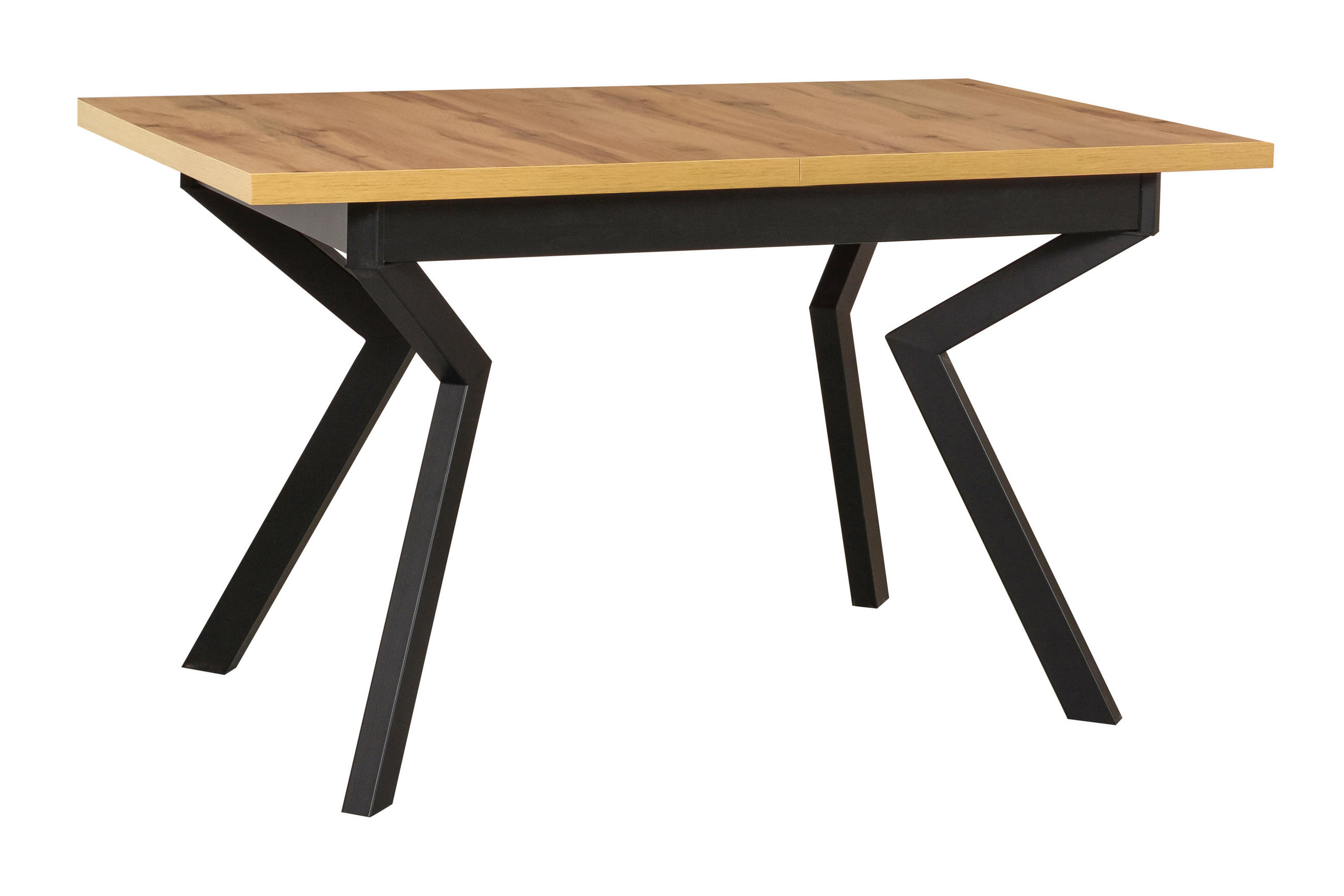 ESSTISCH Ikon 4, 140-180/80 cm, wotan - Eiche Wotan/Schwarz, Holz/Metall (80/140/79cm) - Leaf Design