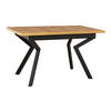 ESSTISCH Ikon 4, 140-180/80 cm, wotan - Eiche Wotan/Schwarz, Holz/Metall (80/140/79cm) - Leaf Design
