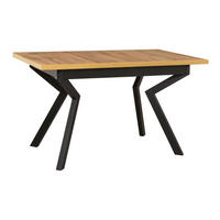 ESSTISCH Ikon 4, 140-180/80 cm, wotan - Eiche Wotan/Schwarz, Holz/Metall (80/140/79cm) - Leaf Design