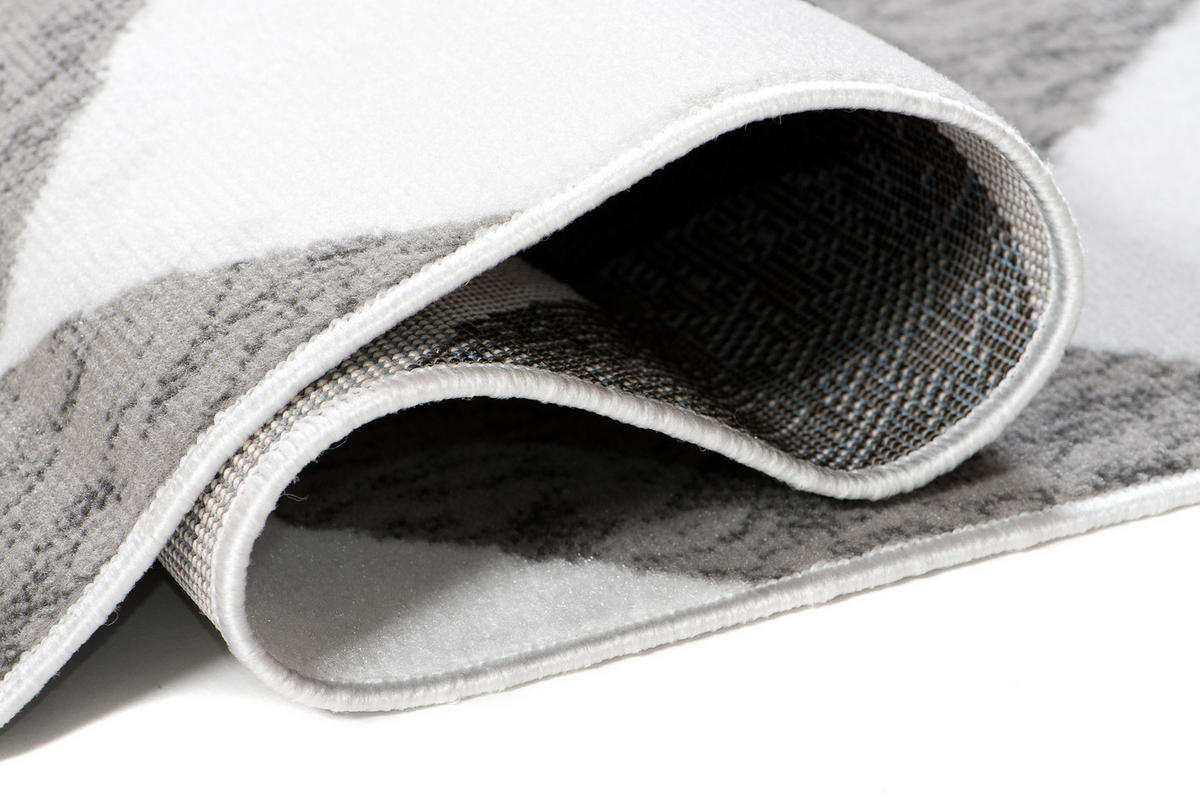TEPPICH MAYA Grau Zig Zag Streifen 120/170 cm - Grau, Textil (120/170cm) - Tapiso
