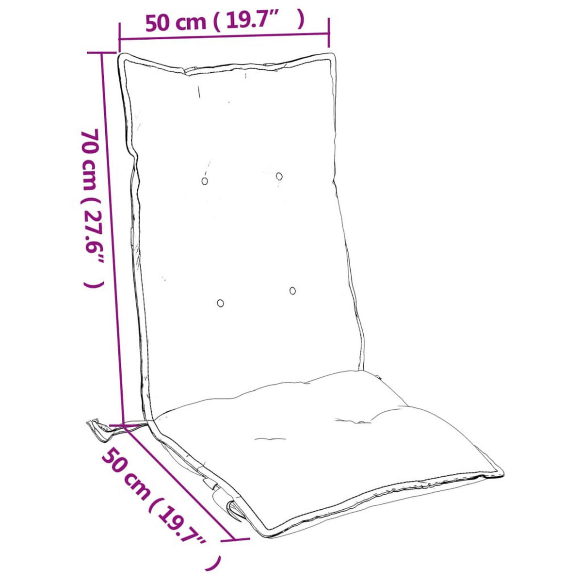 HOCHLEHNER-AUFLAGEN 4 Stk. Weinrot Oxford-Gewebe - Weinrot, Textil (50/7/120cm) - vidaXL