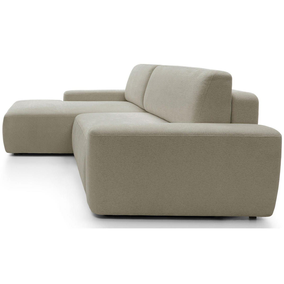 ECKSOFA Baleo Beige Chenille-Bezug - Beige/Schwarz, Kunststoff/Textil (264/162cm) - Selsey