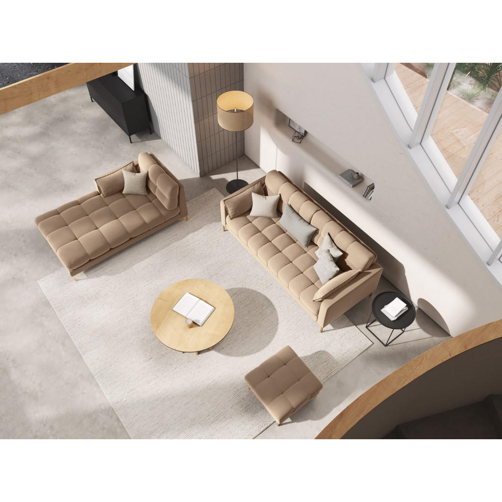 Thumbnail - Micadoni Pouf, Beige, Textil, 60x41x60 cm, Hergestellt in Europa, Oeko-Tex®, Wohnzimmer, Hocker, Sitzhocker