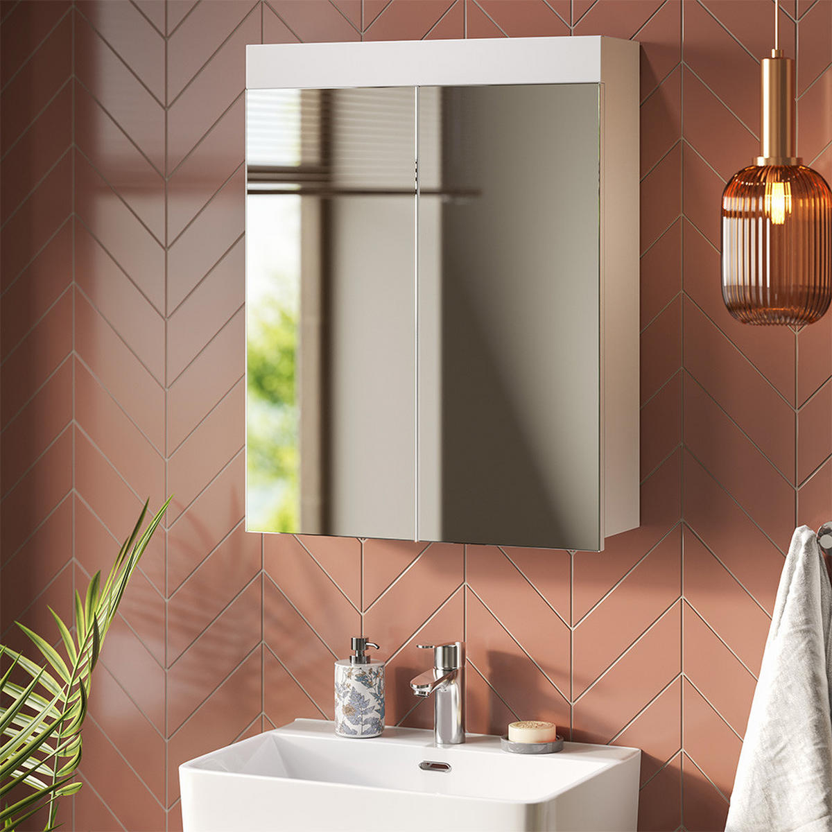 KOUPELNOVÁ ZRCADLOVÁ SKŘÍŇKA Luna Bílá 60 x 77 cm - bílá, kompozitní dřevo (60/77/17cm) - Vicco