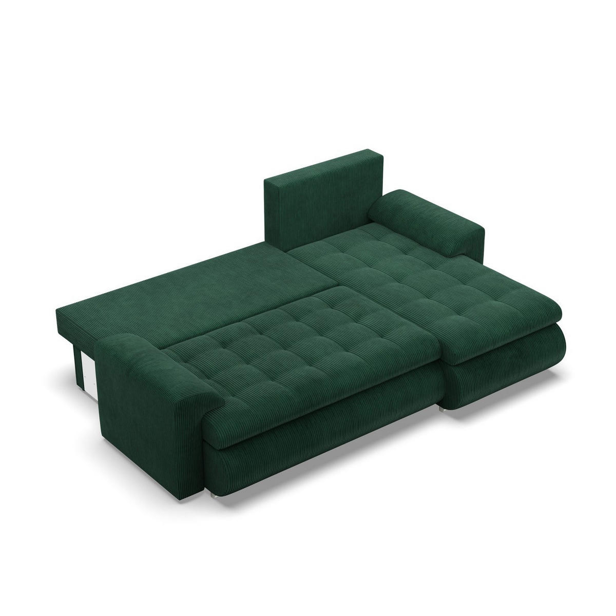 ECKSOFA RECHTS MIT SCHLAFFUNKTION FORESTA, Cord - Dunkelgrün - Dunkelgrün, Textil (230/159cm) - Mebligo