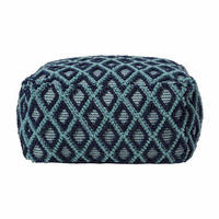 SITZPOUF Tula blau-grün gemustert, 55/55/30 cm - Blau, Textil (55/30/55cm) - Homescapes