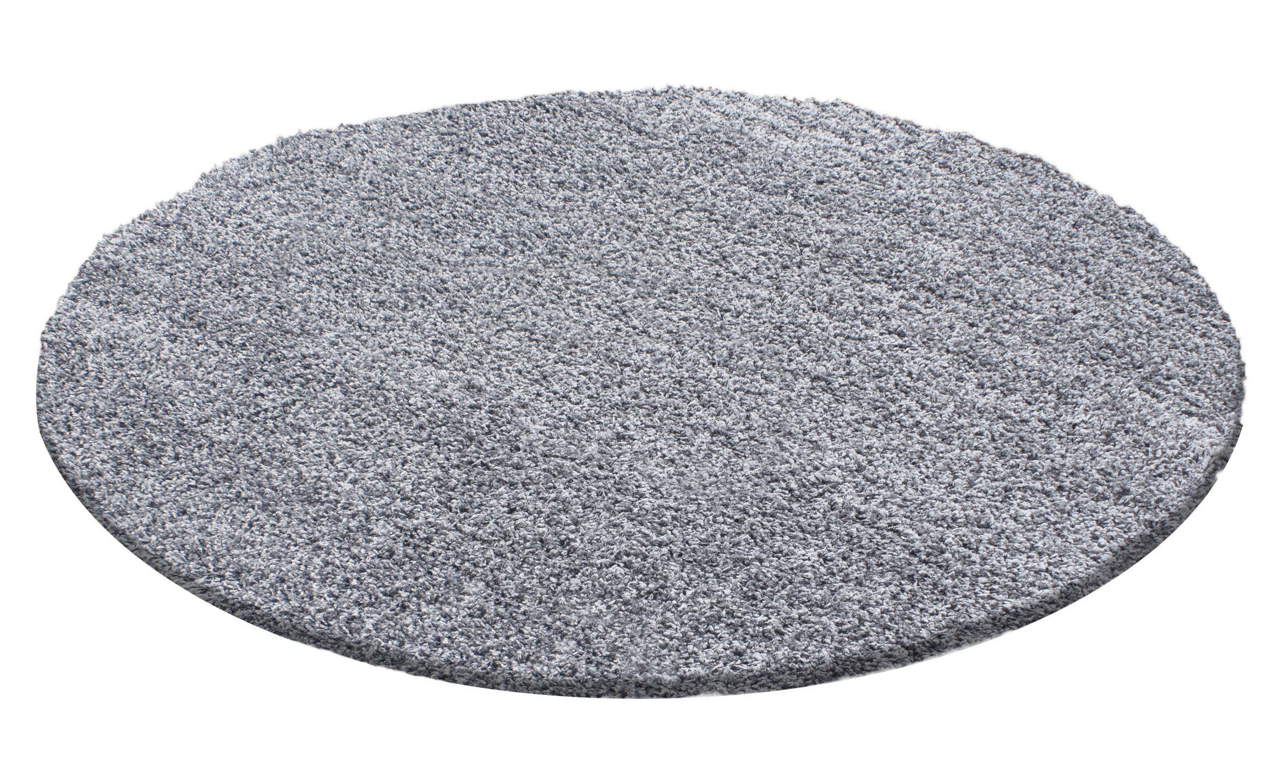 TEPPICH Wohnzimmer Hochflor Einfarbig Weich Flauschig Waschbar Rund Hellgrau 120x120 cm – RHEIN - Grau, Textil (120/120cm) - KADIMA DESIGN