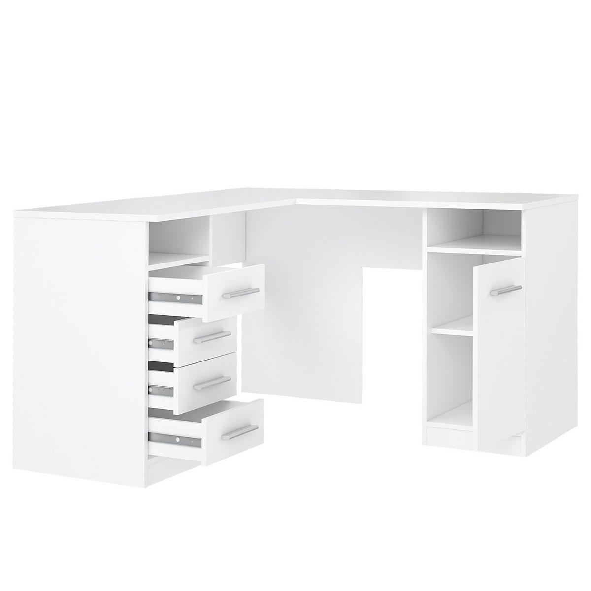 ECKSCHREIBTISCH - Weiß - Weiß, Holzwerkstoff (125/125/75cm) - home24