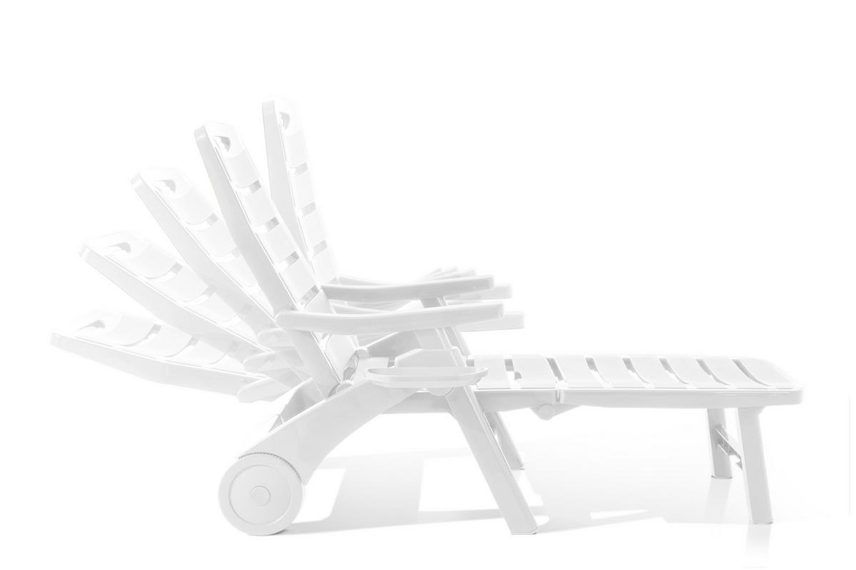 SONNENLIEGE TIDIA, Weiß - Weiß, Kunststoff (73/105/146cm) - KONSIMO®