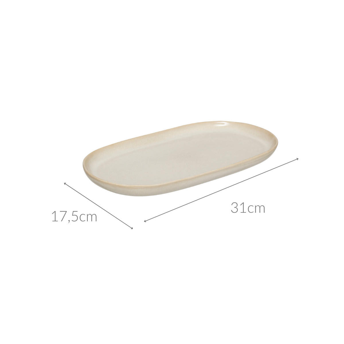 TELLER aus Steingut Terre Beige 31/17,5/2,6 cm - Beige, Keramik (2.6cm) - Secret de Gourmet