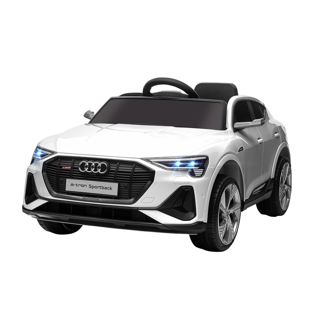 KINDER ELEKTROAUTO, Schwarz/Rot/Weiß, Kunststoff+ Stahl - Weiß, Metall (108/60/47cm) - HOMCOM