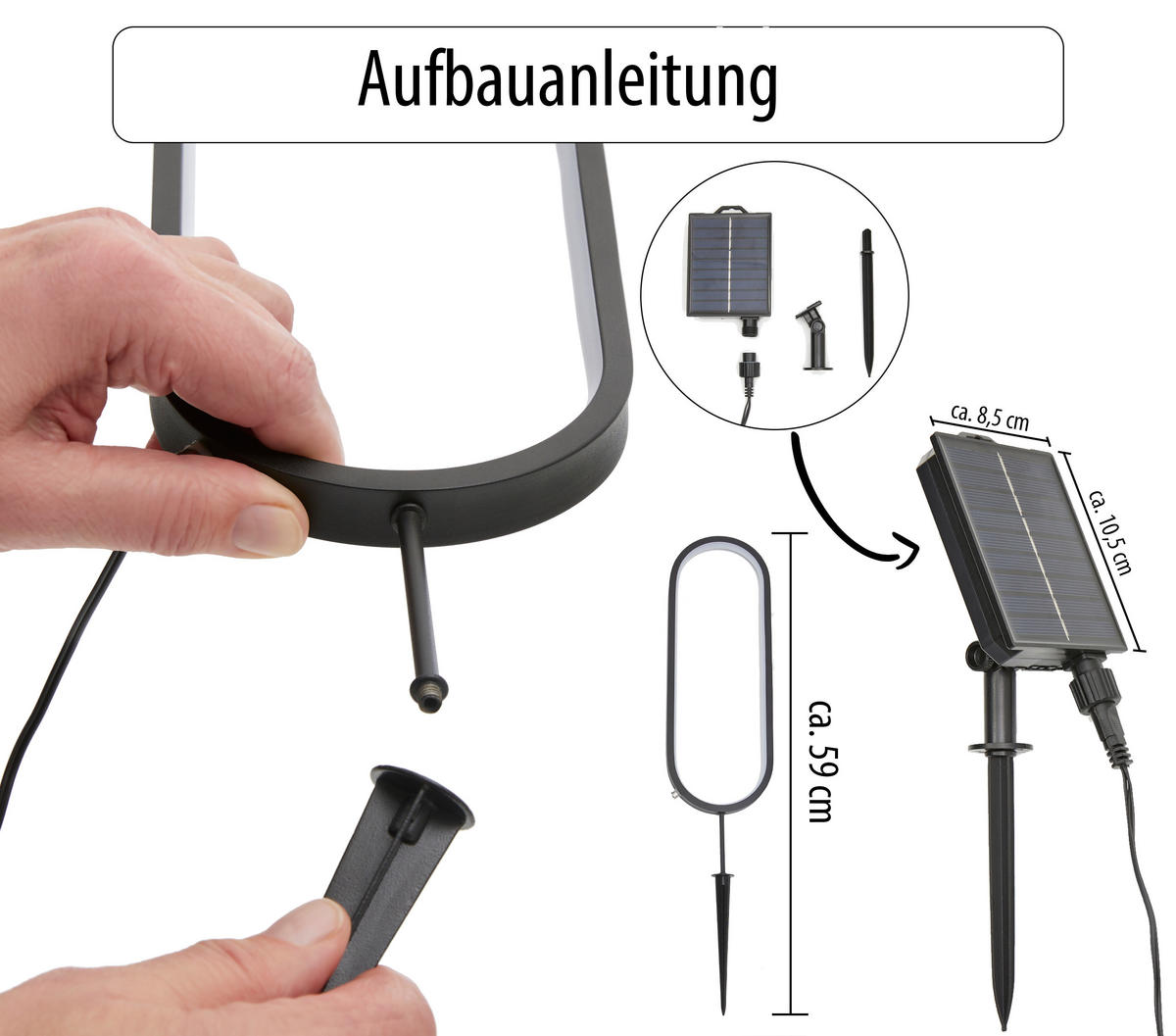 SOLAR-LED-GARTENSTECKER - warmweiß mit Dämmerungssensor und wetterfestem Design für stimmungsvolle Außenbeleuchtung - Weiß, Kunststoff (1.7/12.3/55.5cm) - Northpoint